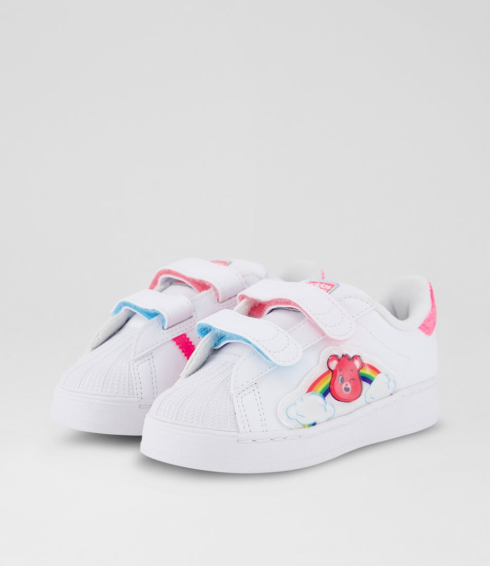 Superstar Led Toddler White Lucid Pink Bliss Leather Sneakers