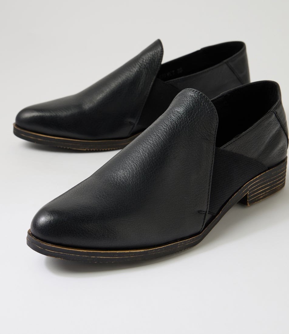 Kefect Black Leather Loafers
