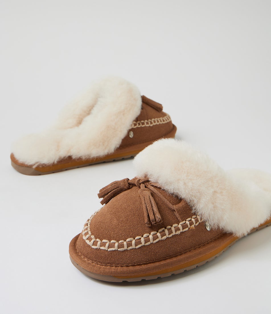 Tahnee Chestnut Suede Slippers