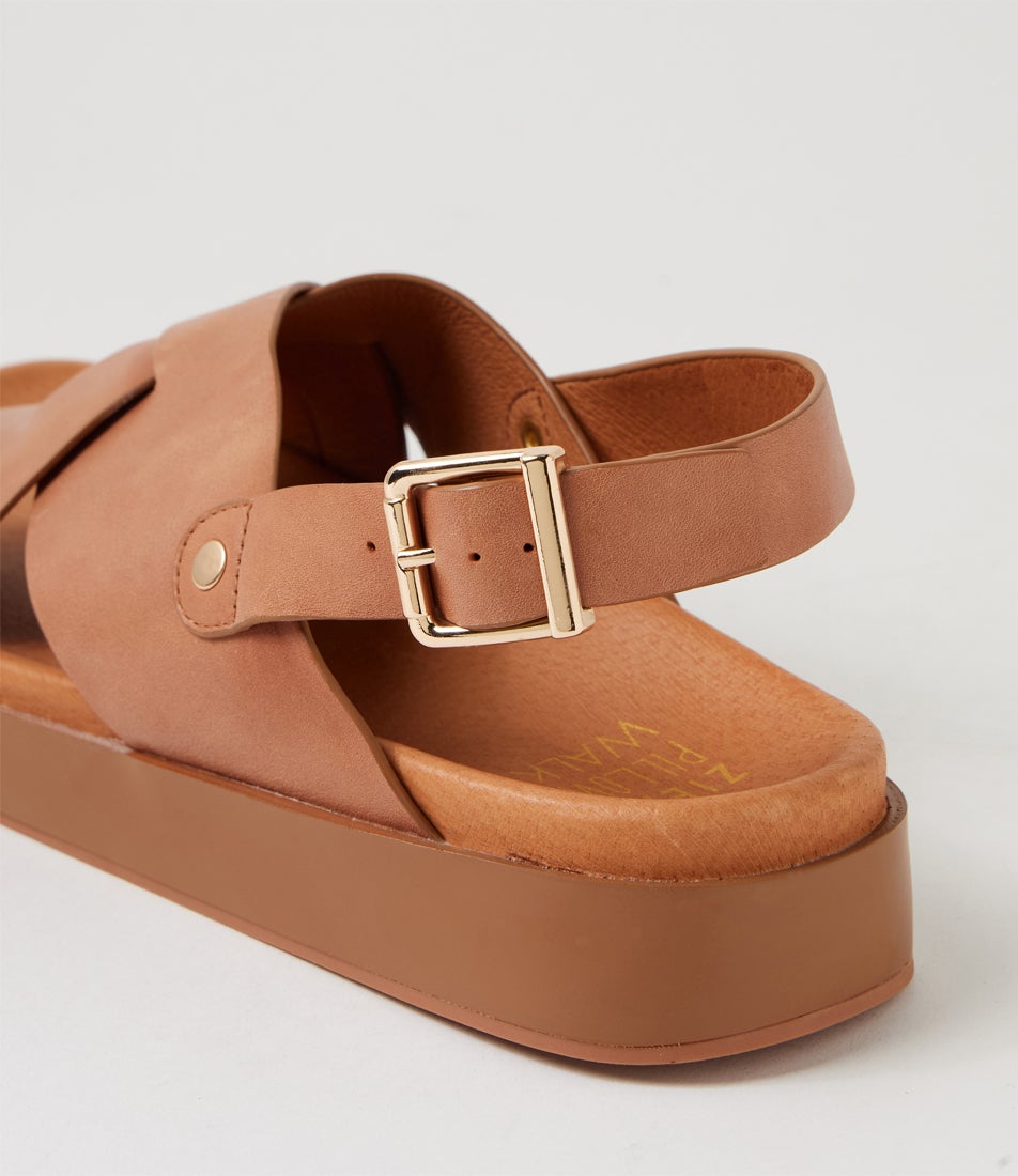 Geloe W Tan Leather Sandals