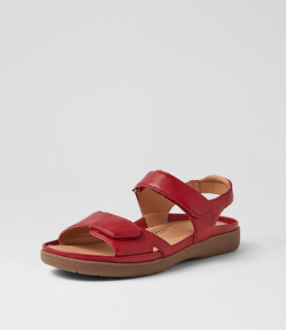Kendals Dark Red Gum Leather Sandals