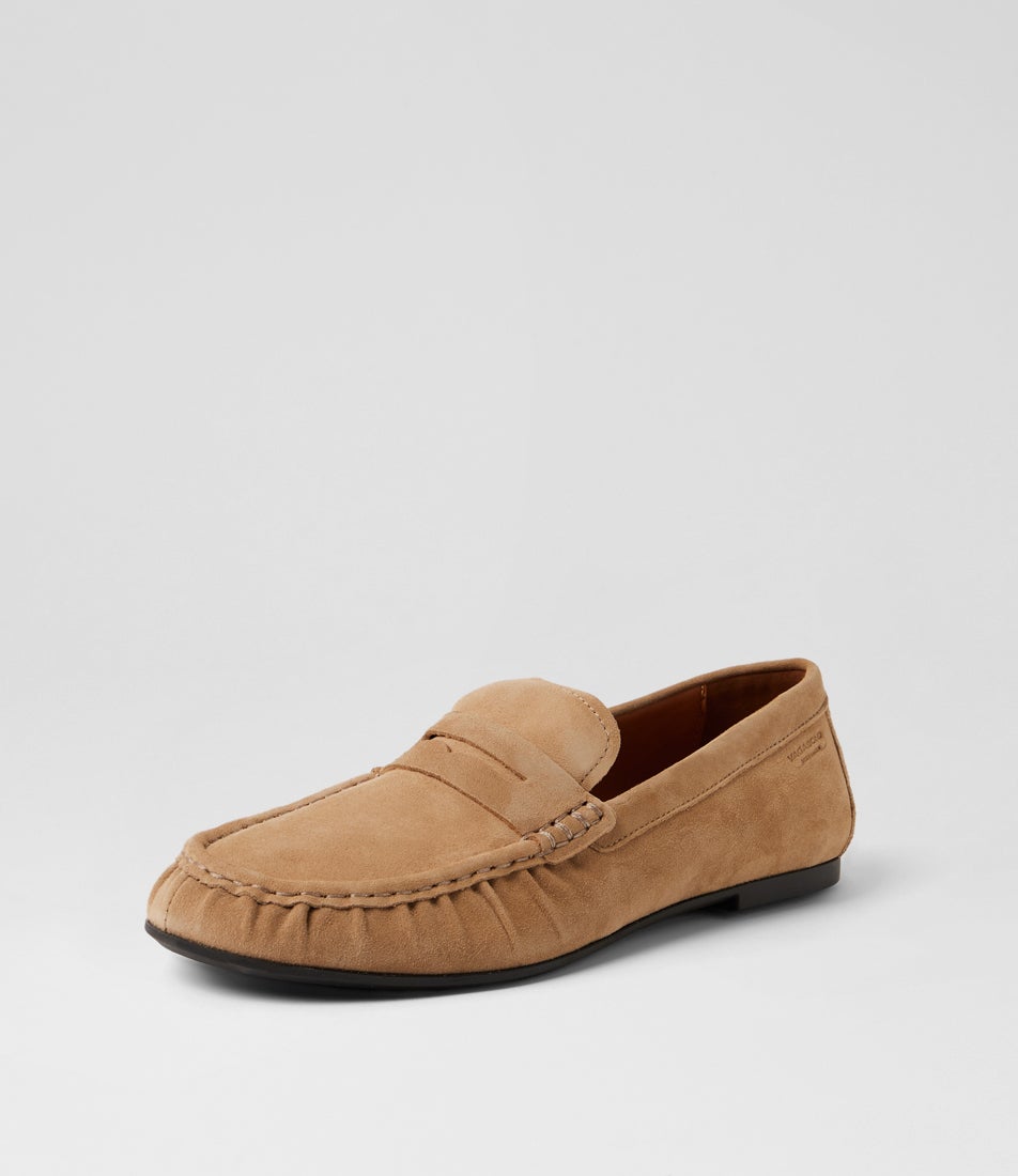 Aleya Nougat Suede Loafers