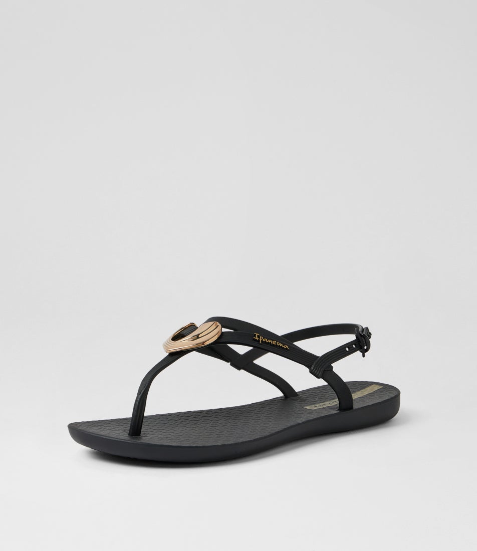 Class Dreamy Black Rubber Sandals