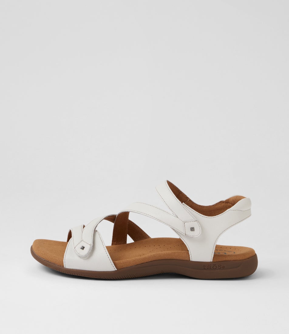 Big Time White Leather Sandals