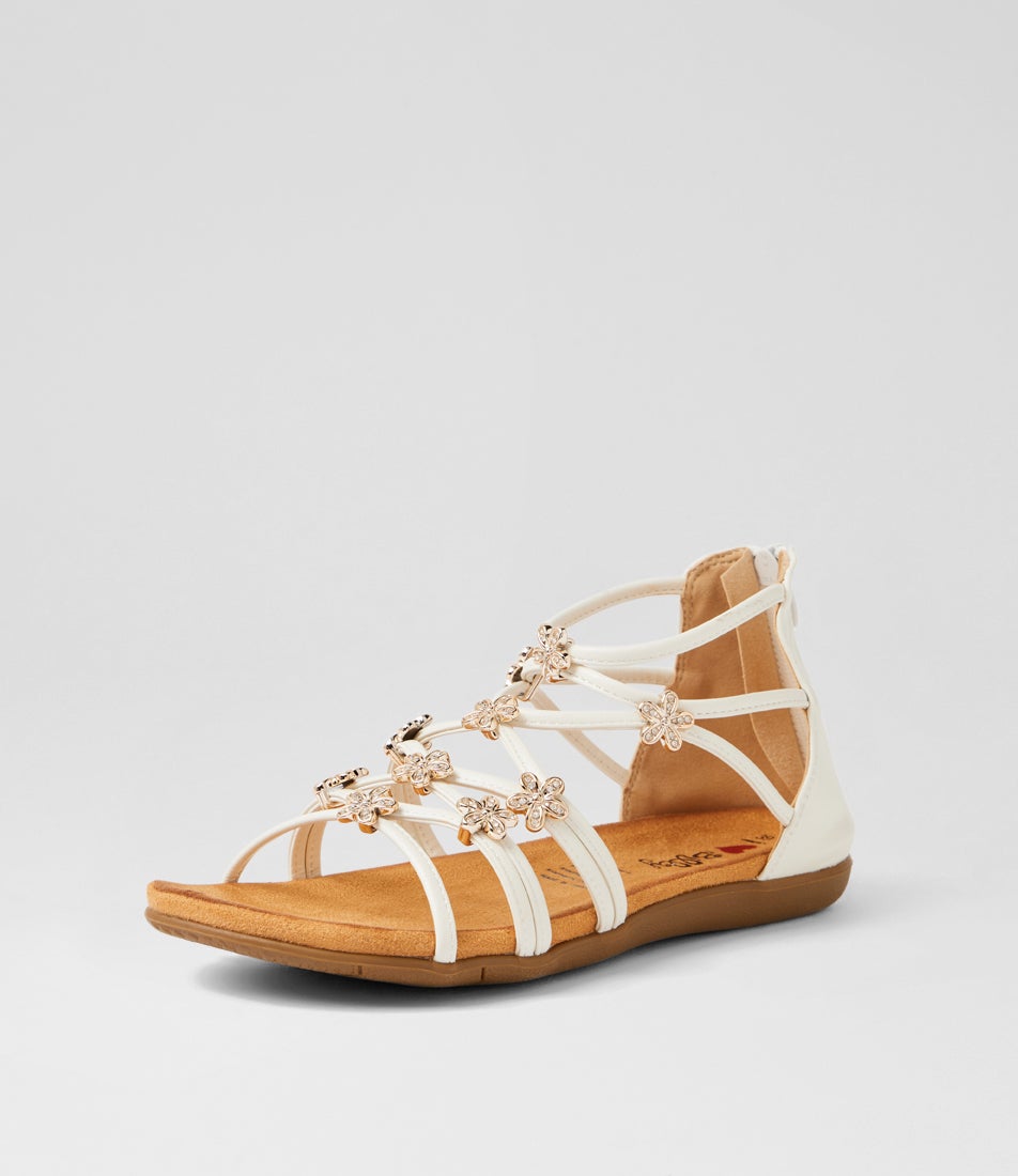 Falome White Strappy Sandals