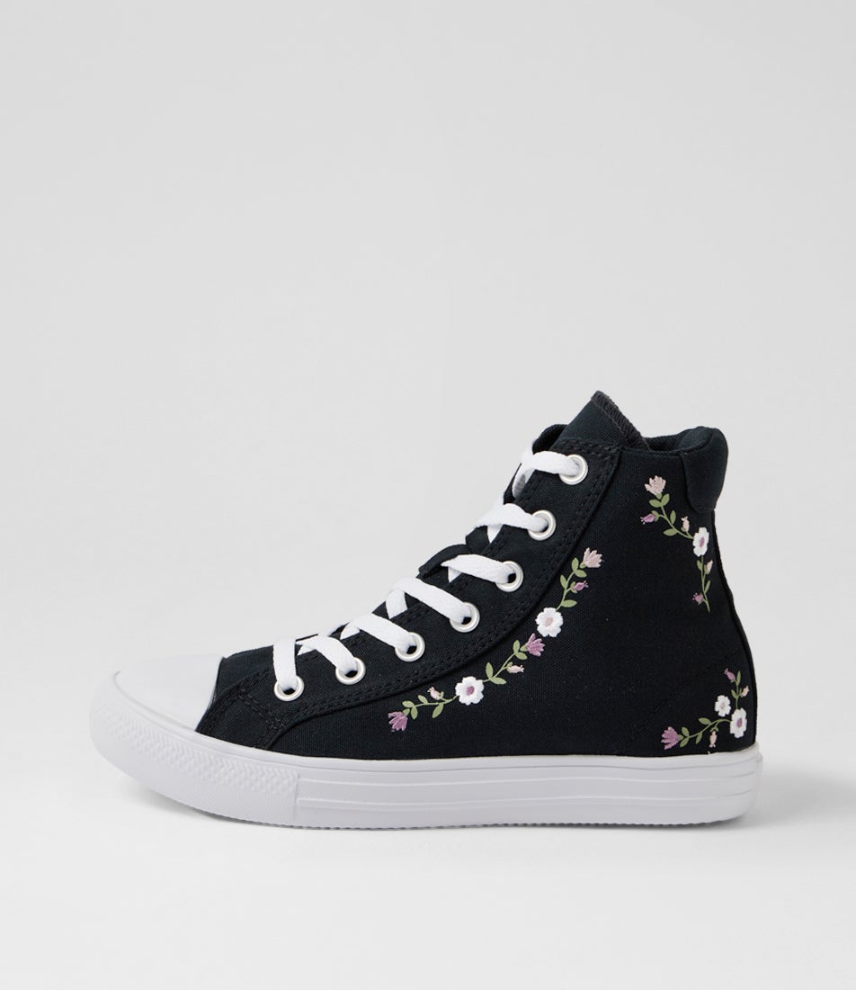 Day One Og High Top W Black White Petal Canvas Sneakers