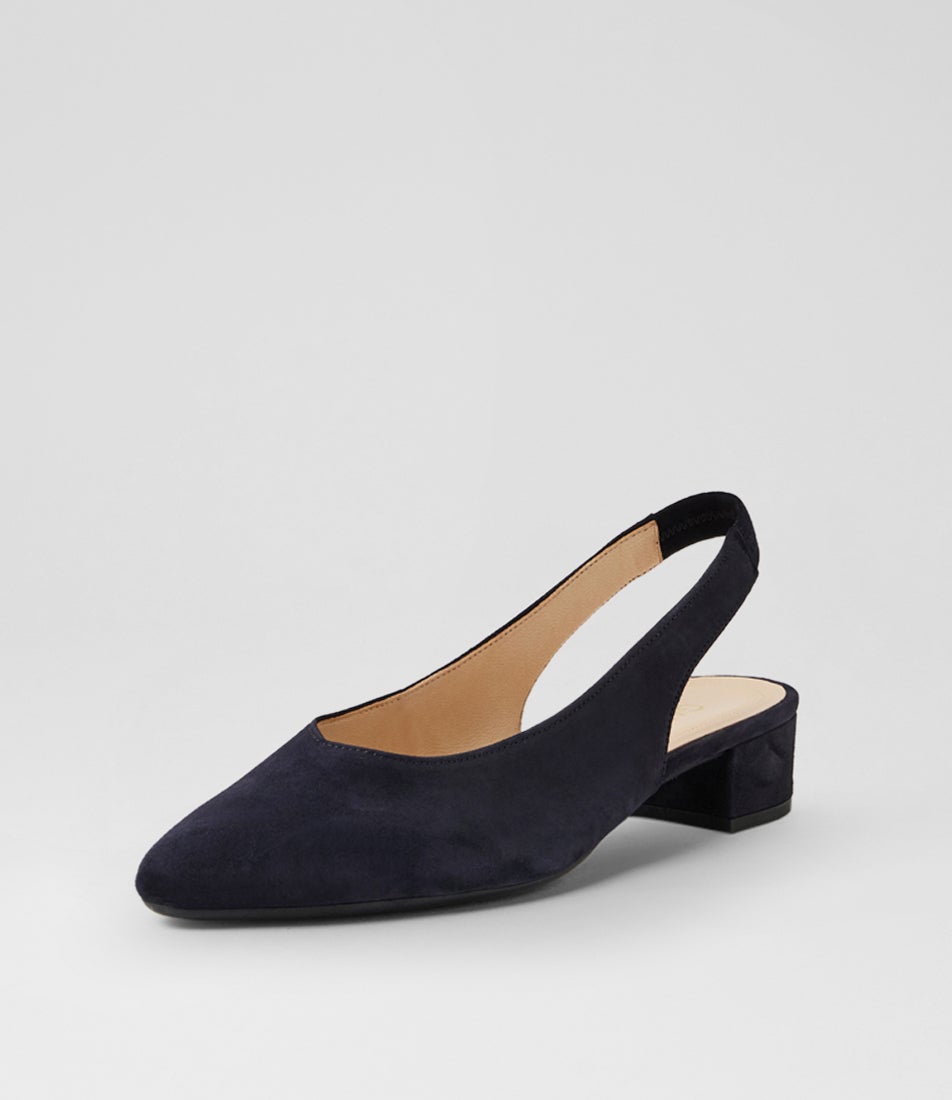 Zabelle Navy Suede Slingbacks