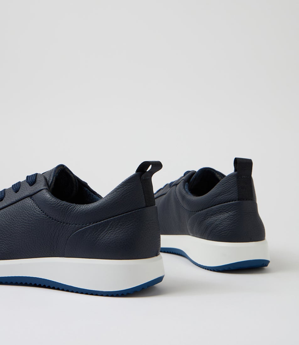 Roma 3 Navy Leather Lace Up Sneakers