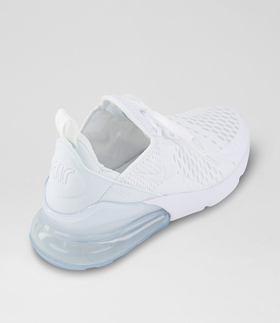 Air Max 270 Youth White Metallic Silver Mesh Sneakers