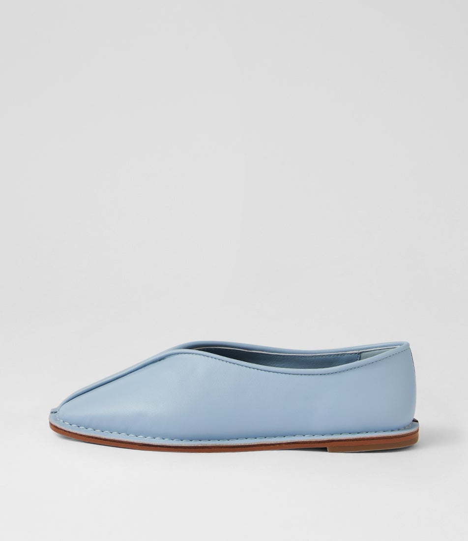 Ada Dark Cherry Sky Leather Ballet Flats