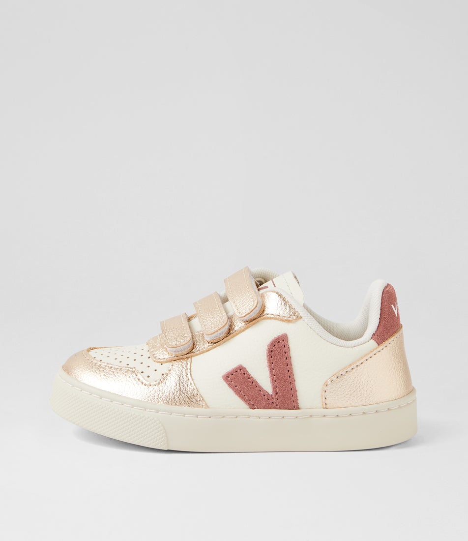 Small V 10 Toddler Petale Platine Leather Slip On Sneakers