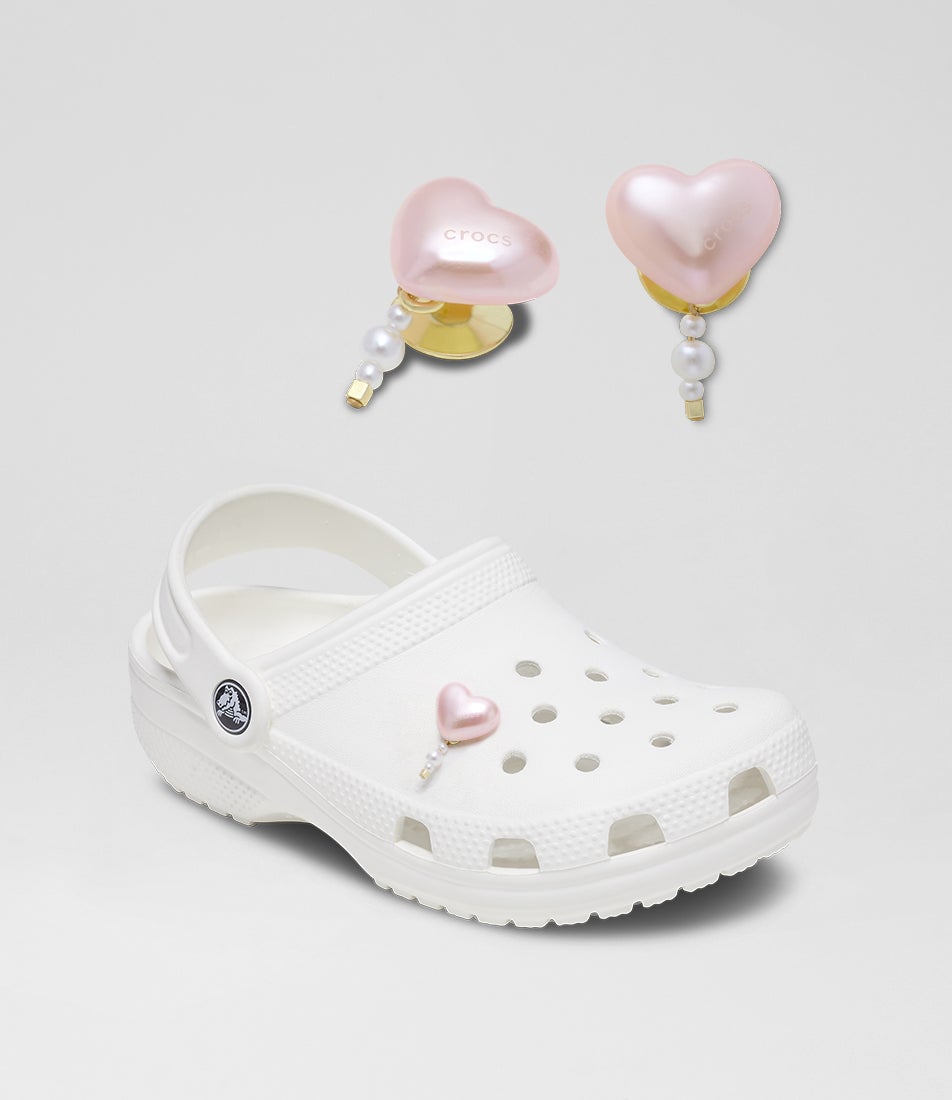 Pink Pearl Heart Junior Jibbitz