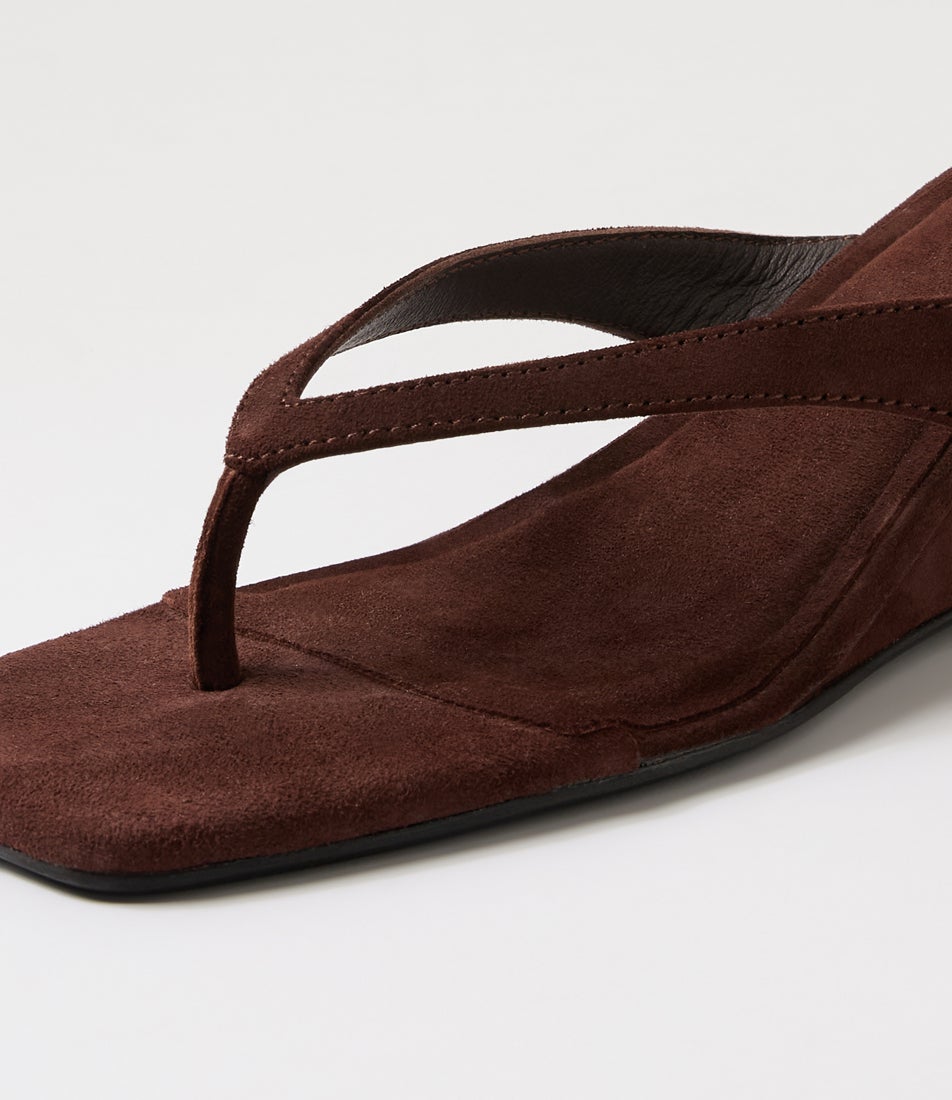 Sarel Dark Choc Suede Sandals