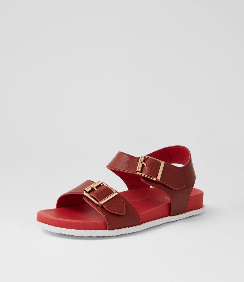 Hastice W Red Leather Sandals