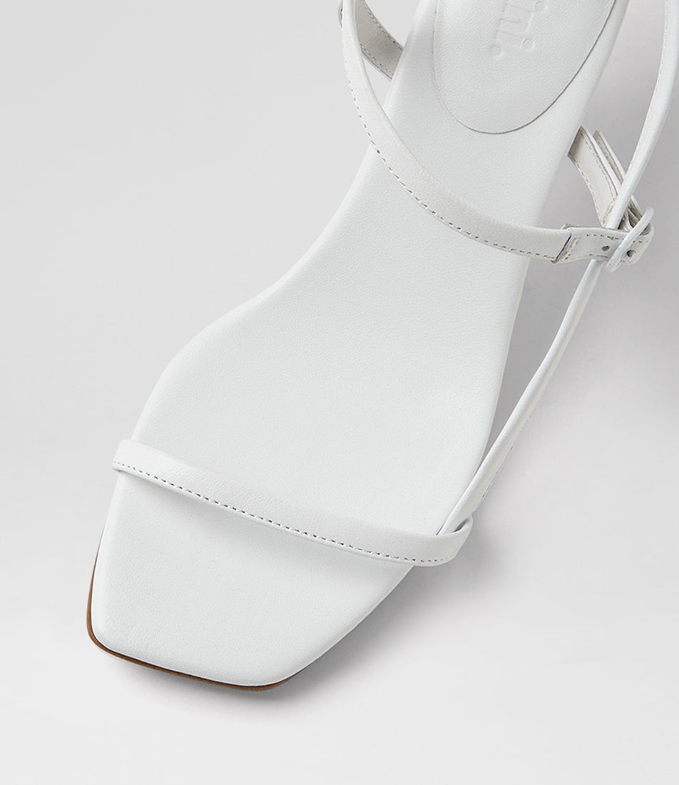 Heressa White Leather Sandals