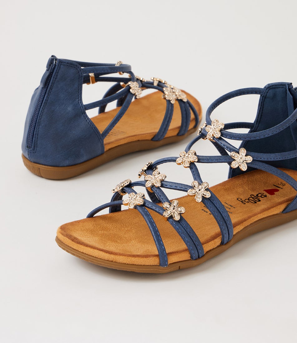 Falome Navy Strappy Sandals