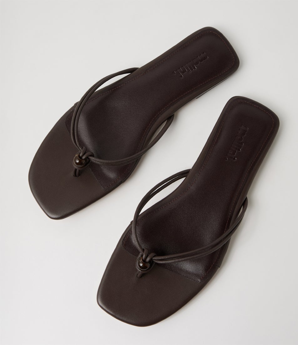 Rianni Dark Brown Leather Thongs