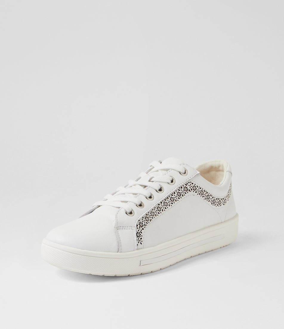 Elme White Leather Sneakers
