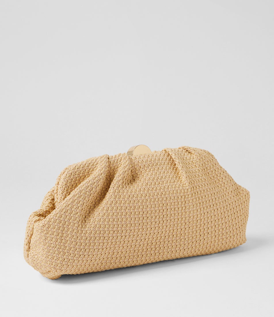 Oriana Woven Natural Clutch