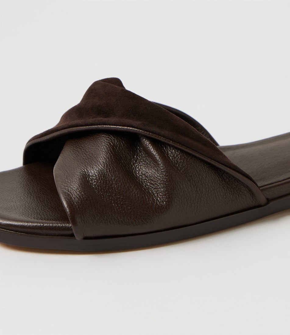 Lockets Choc Leather Suede Sandals