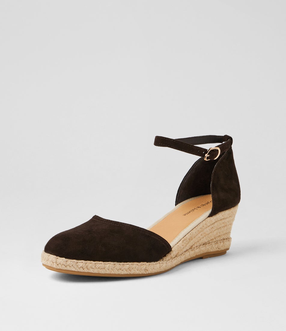 Rylen Choc Natural Rope Suede Wedges