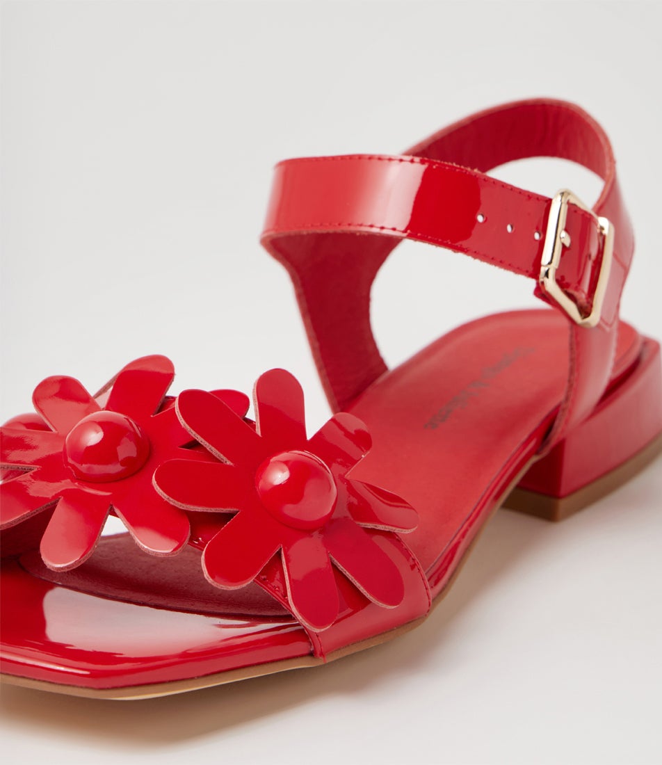 Penee Red Patent Leather Sandals