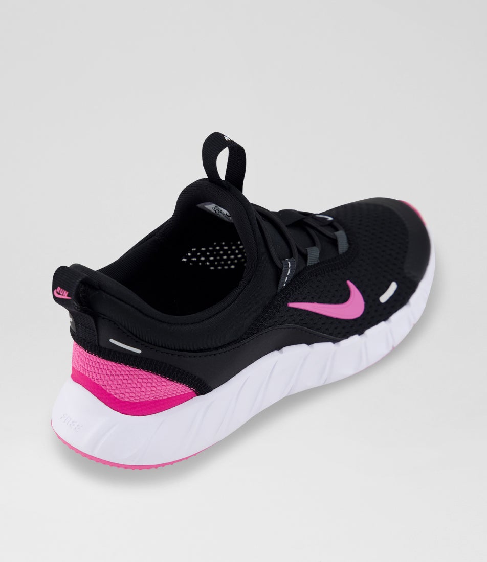 Free Ride Junior Black Pink Fabric Sneakers