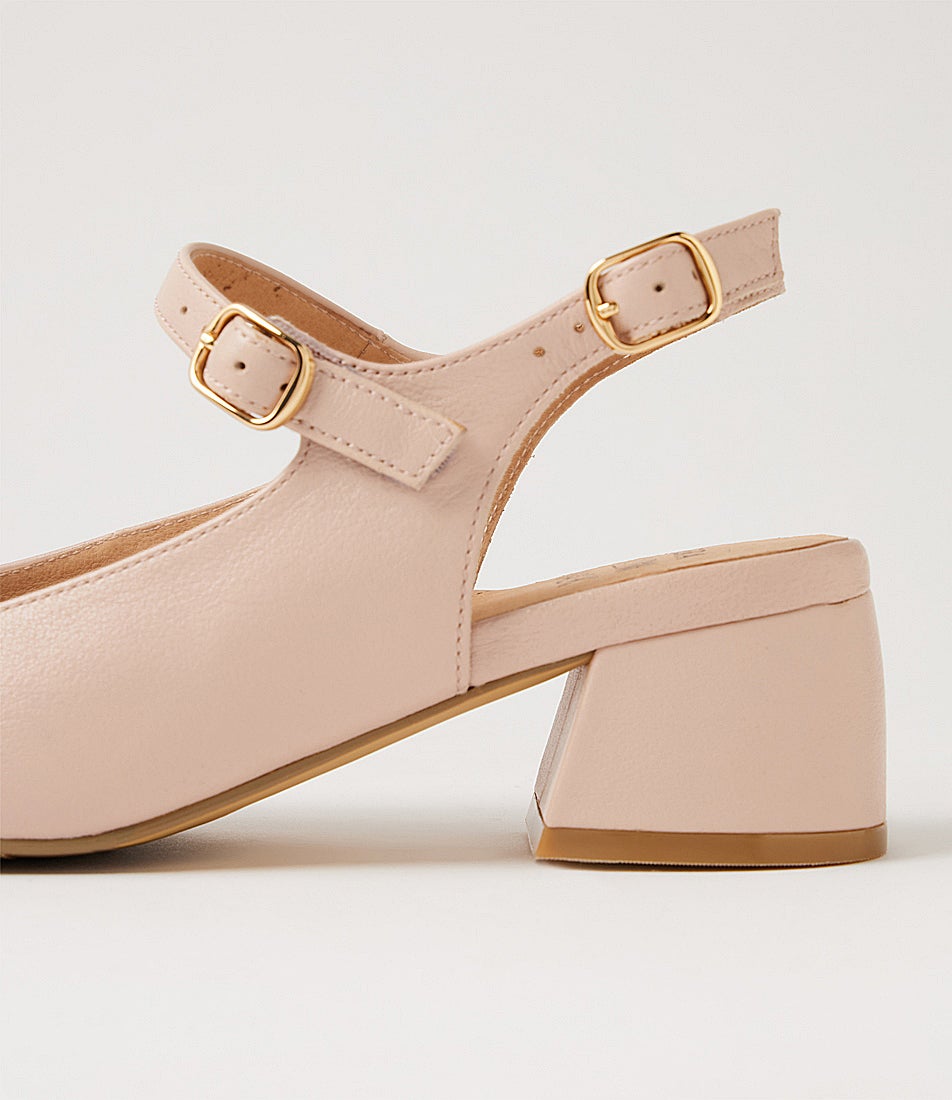Zenda W New Nude Leather Heels