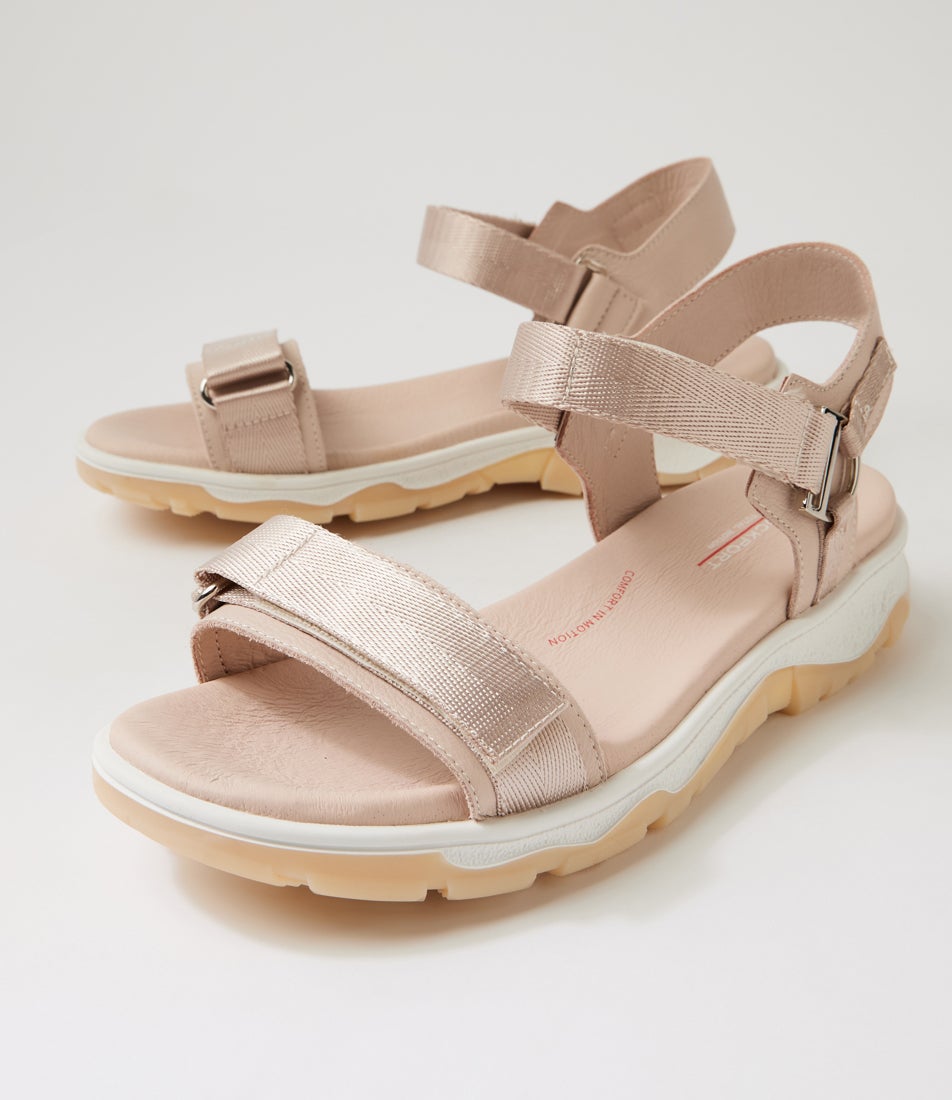Ramble Nougat White Leather Strappy Sandals