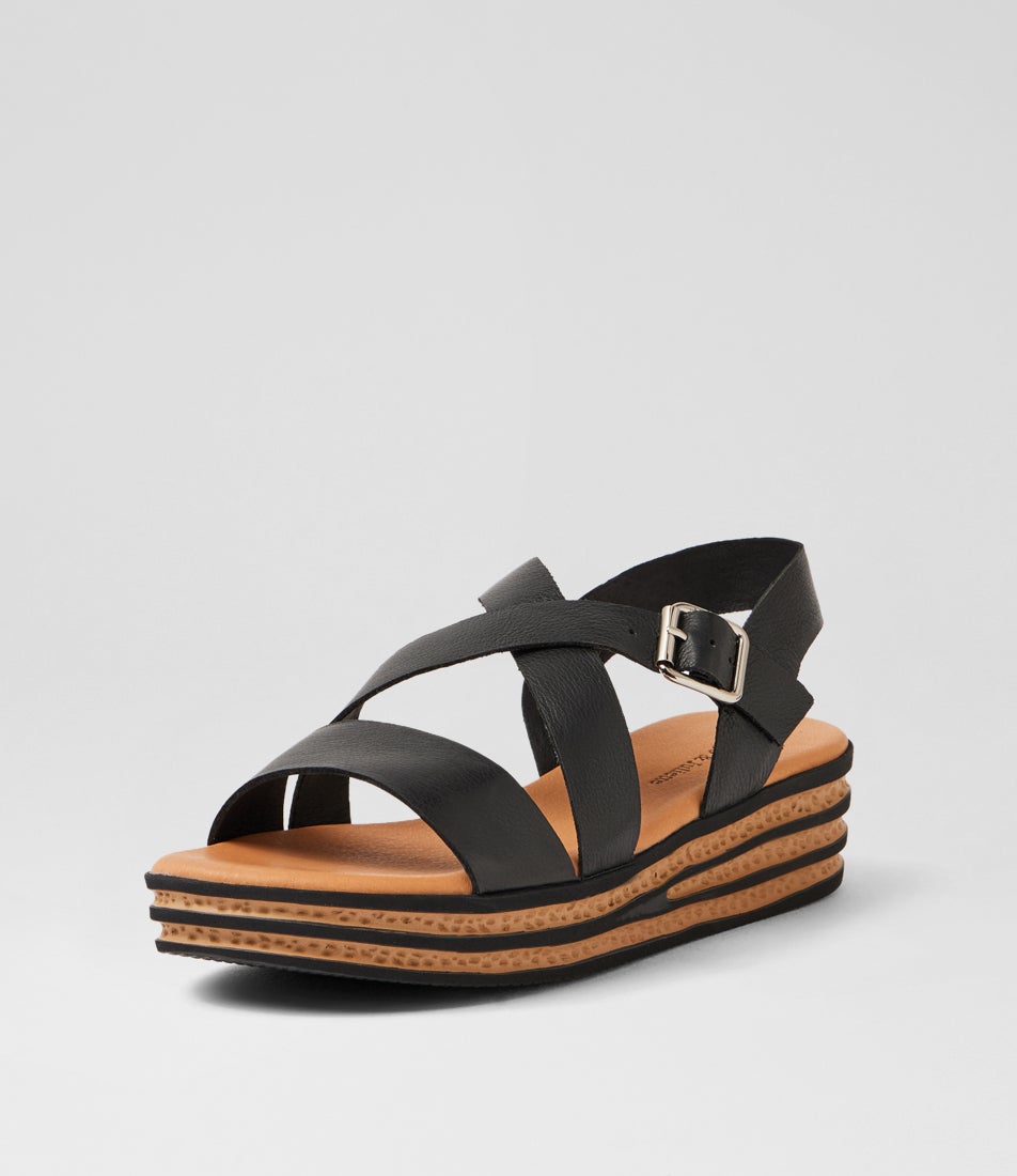 Criver Black Leather Sandals