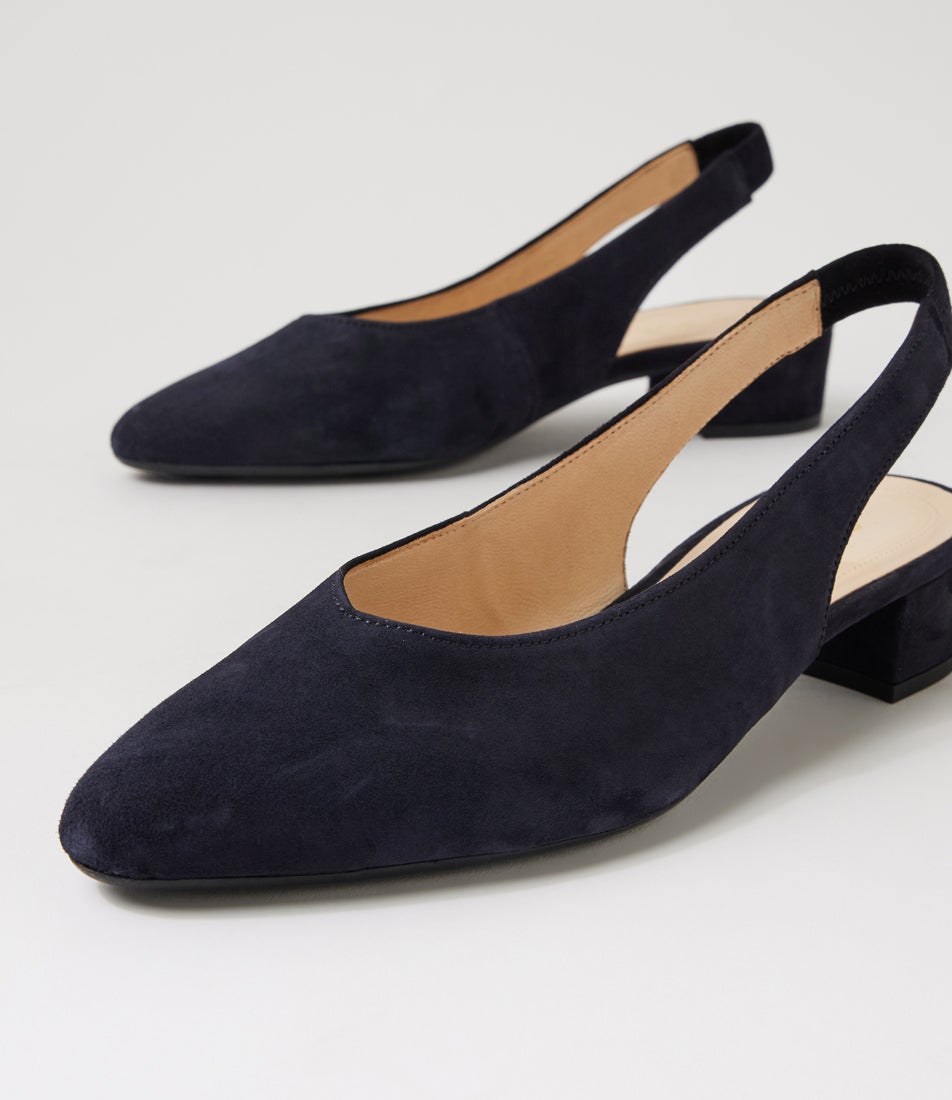 Zabelle Navy Suede Slingbacks