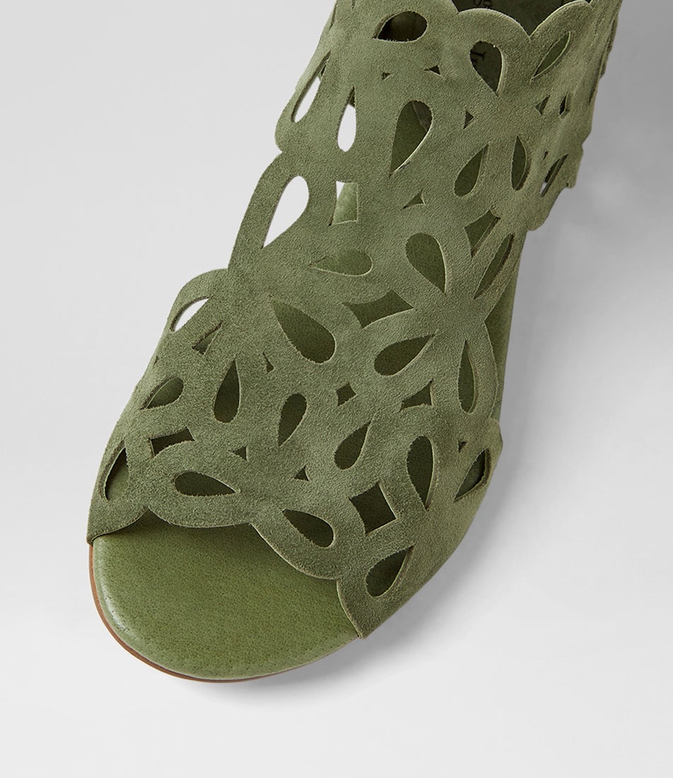 Pietro Khaki Suede Sandals
