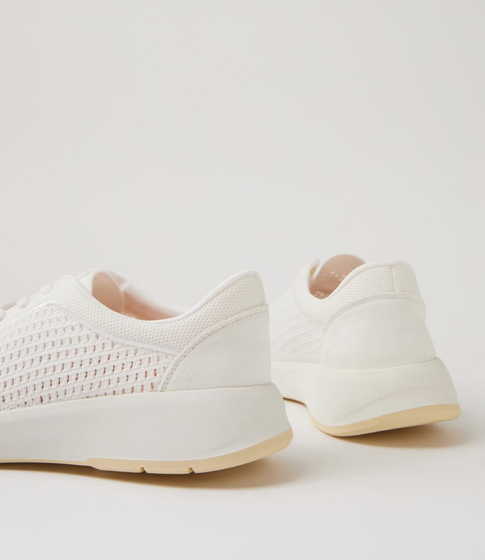 Tru Active White Knit Suede Sneakers