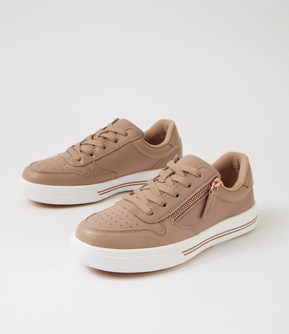 Animate Light Taupe Leather Sneakers