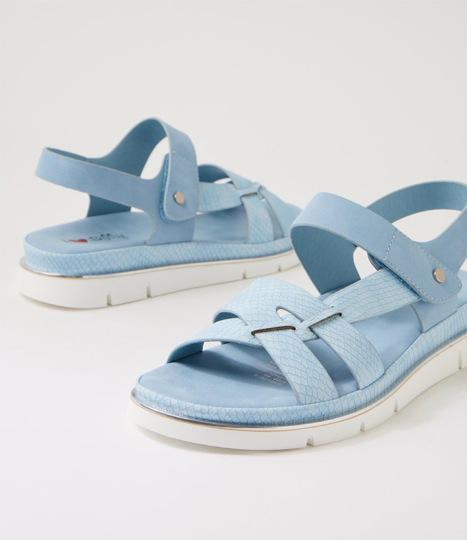 Breese Mid Blue Lizard Sandals Breese Mid Blue Lizard Sandals