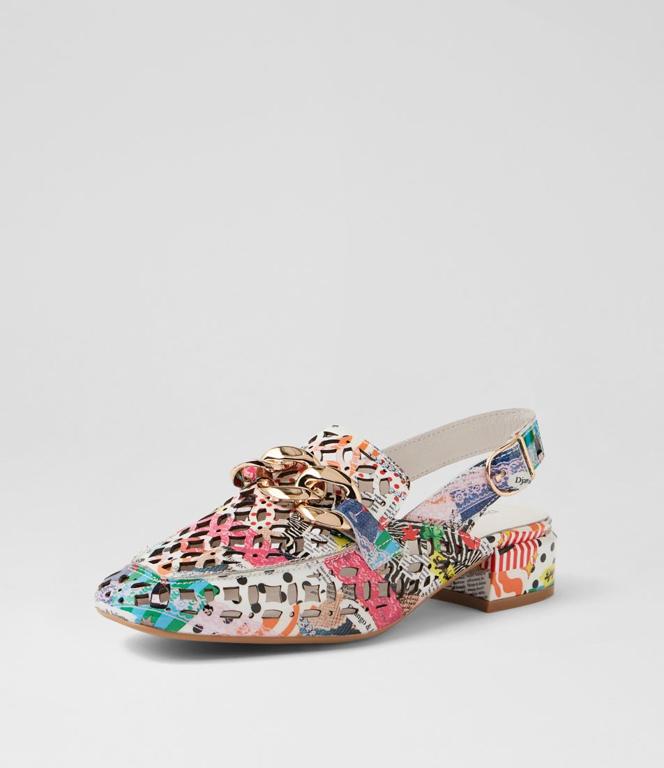 Vooper Collage 2 Print Patent Leather Heels