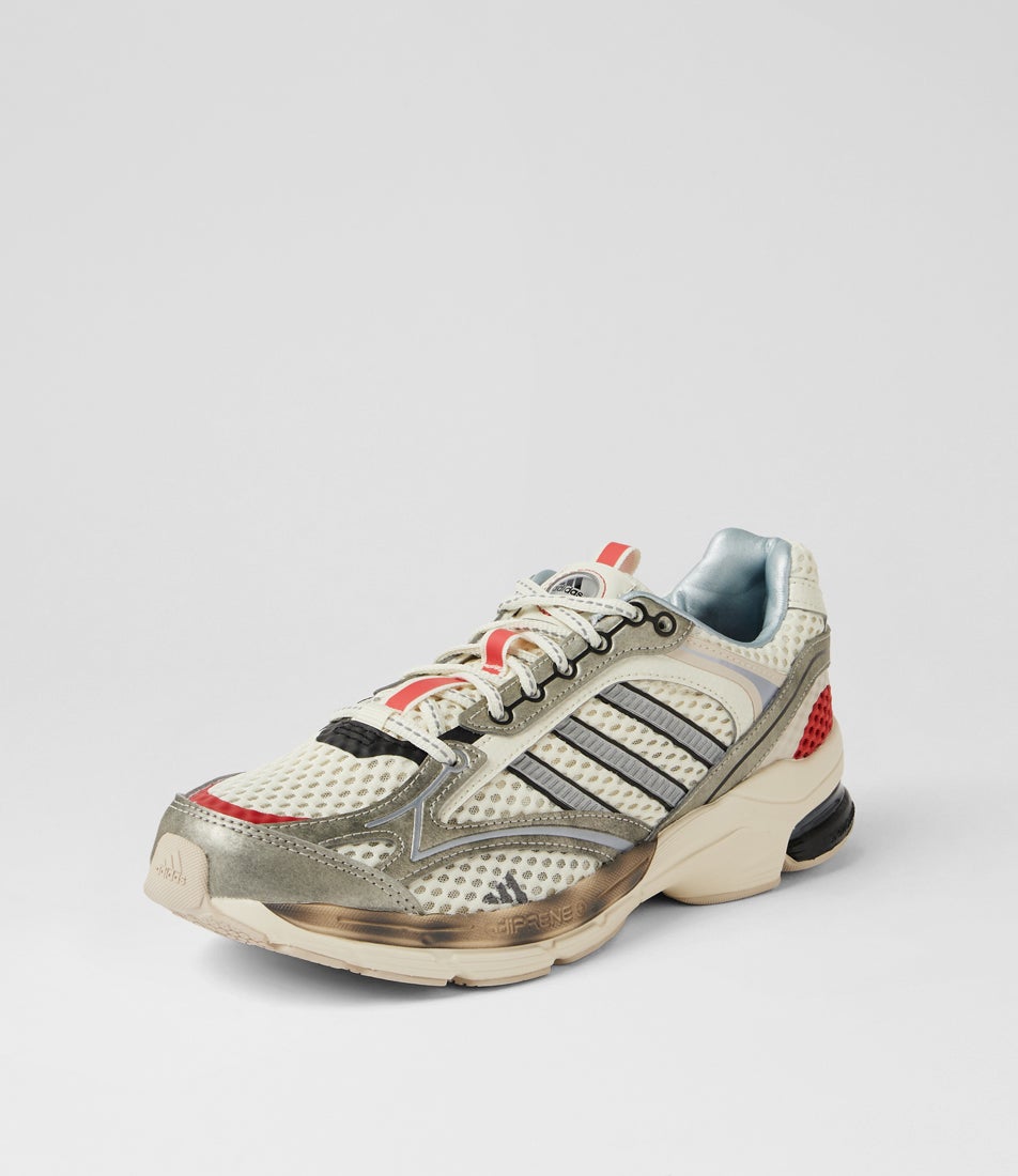 Spiritain 2000 M Ivory Grey Metallic Black Mesh Lace Ups