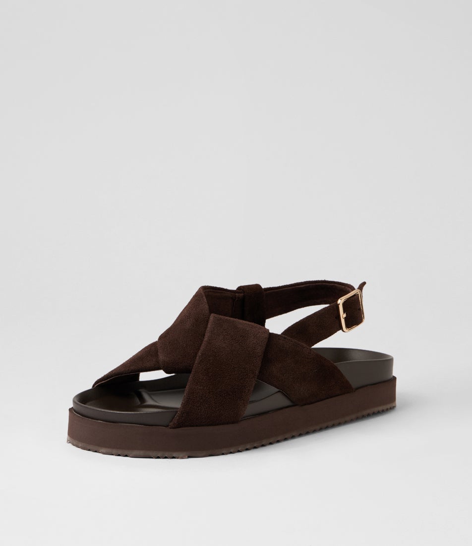 Mya Sandal Chocolate Suede Sandals
