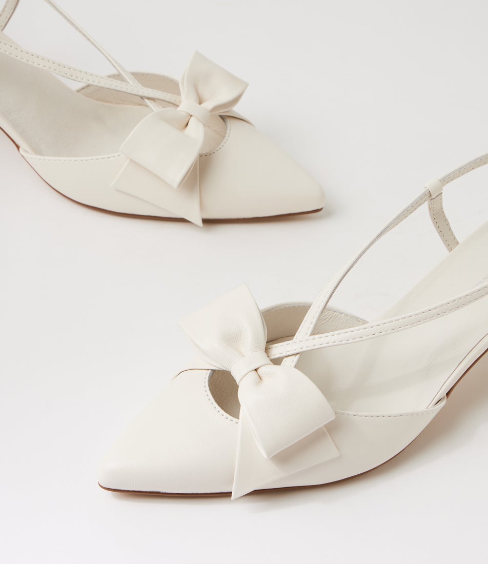 Lanetta Ivory Leather Heels
