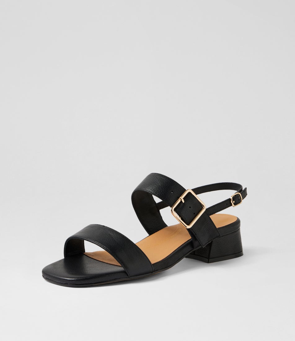 Merila W Black Leather Sandals