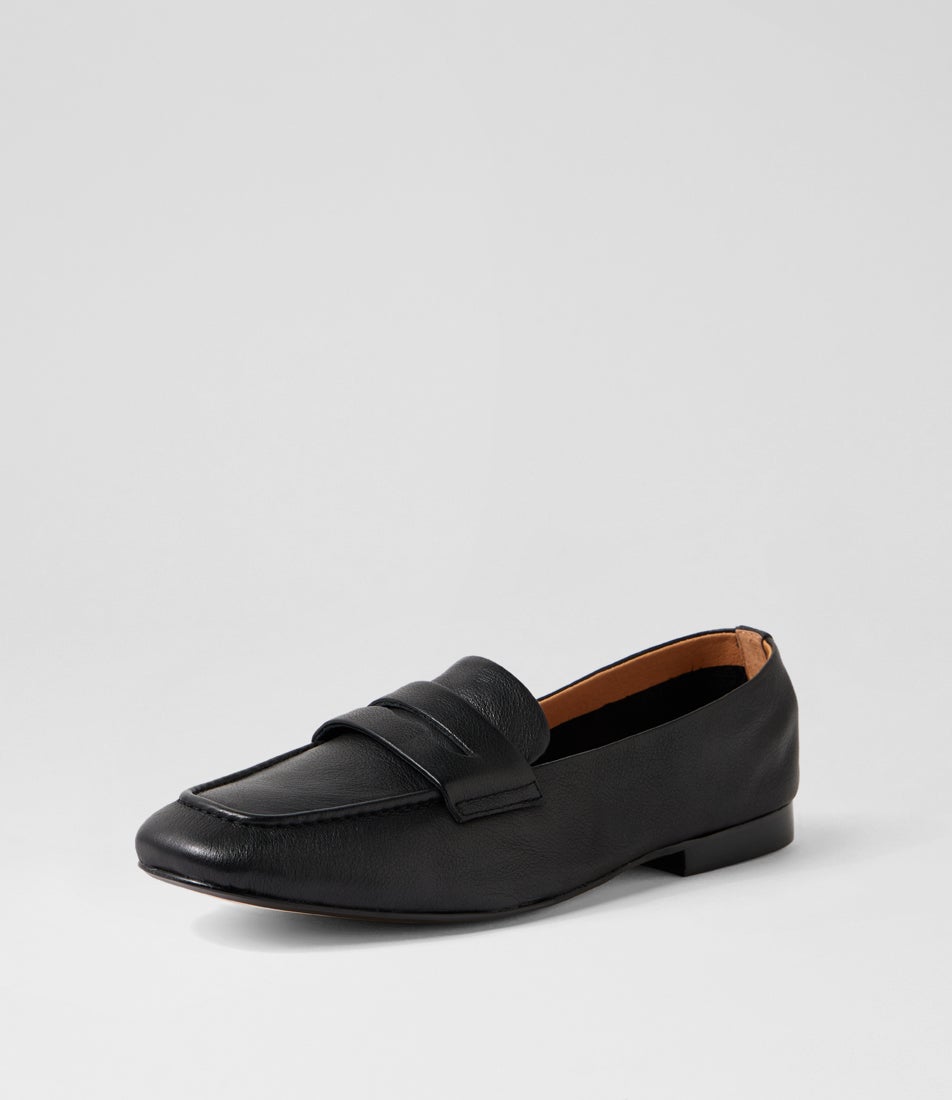 Mecial Black Leather Loafers