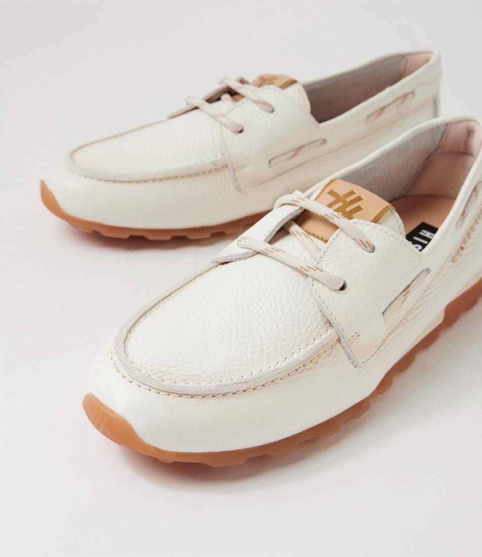 Zinnia 03 Panna Leather Lace Up Flats