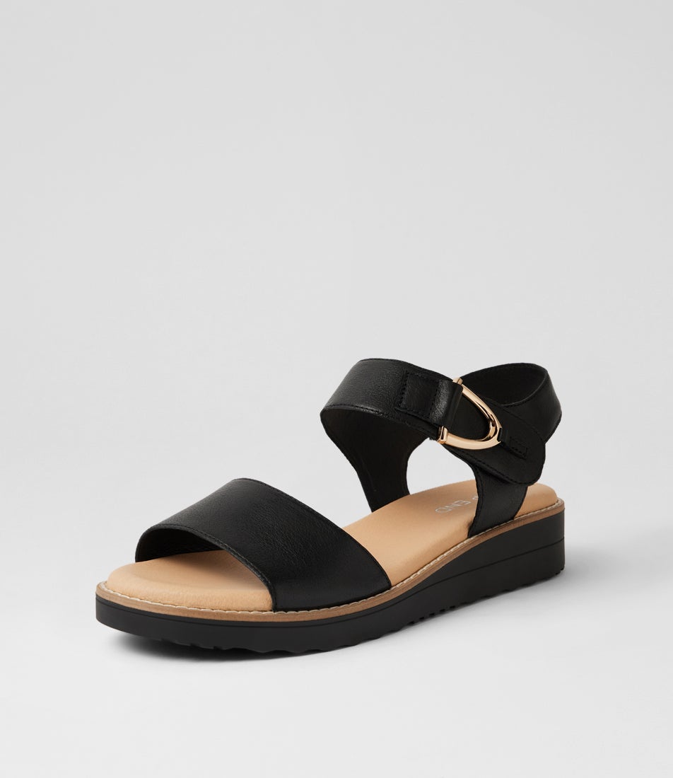 Heelia Black Leather Sandals Heelia Black Leather Sandals