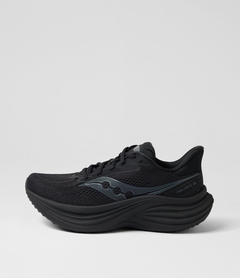 M Triumph 24 Triple Black Mesh Lace Up Sneakers