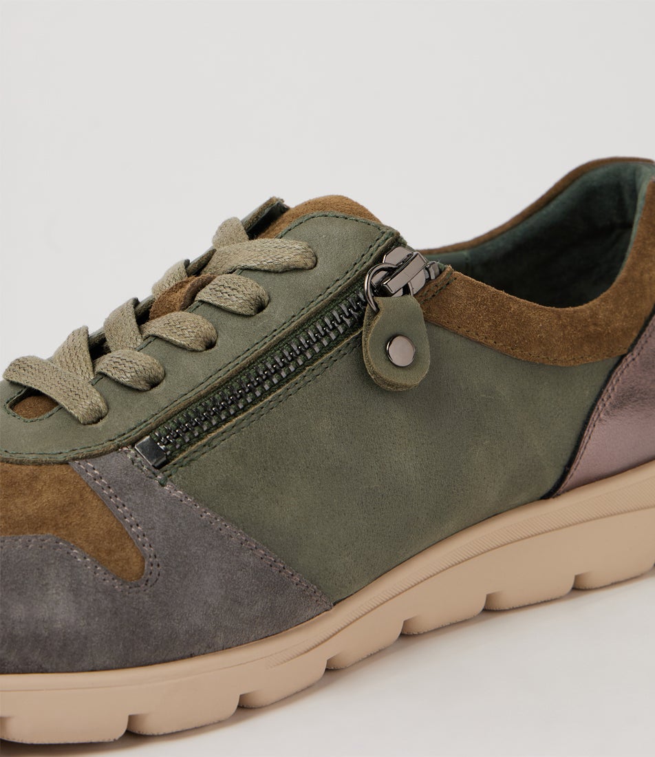 Beaumont Olive Pewter Multi Sneakers