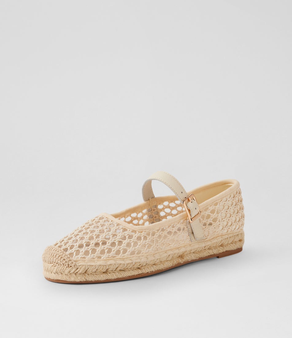 Sinki Cream Woven Leather Espadrilles