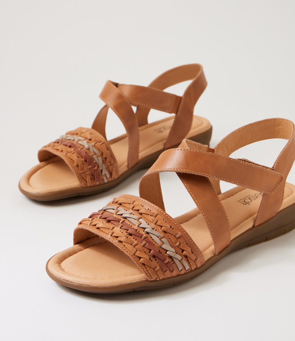 Fidelina Dark Tan Natural Multi Sandals Fidelina Dark Tan Natural Multi Sandals