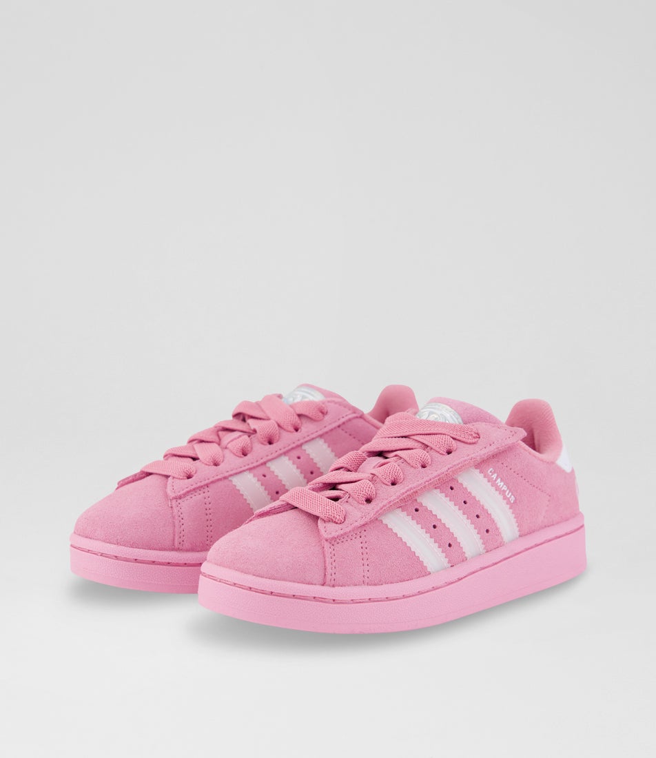 Campus 00 Led Junior Tropic Bloom White Lucid Pink Suede Sneakers