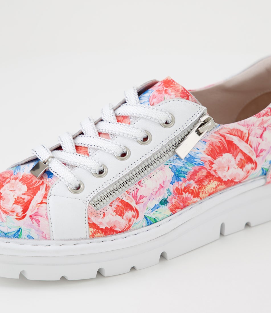 Elos Spring Bloom White Leather Sneakers