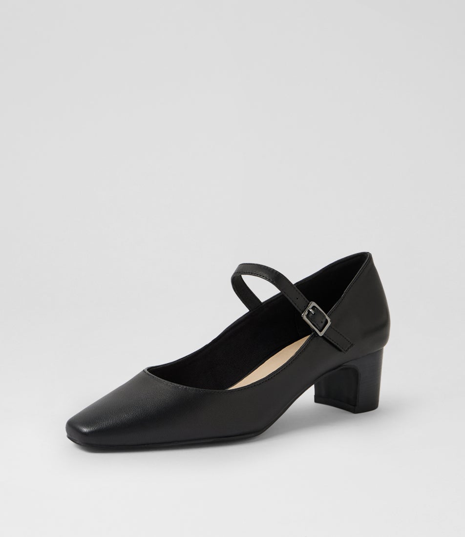 Kennidy Black Leather Heels